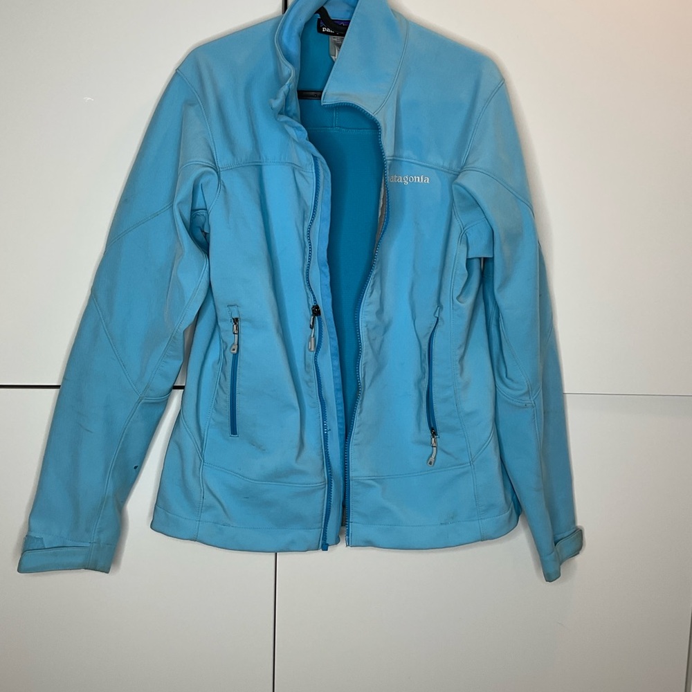 Patagonia Women's Light Blue Polartec Jacket AS IS / DAMAGED Medium